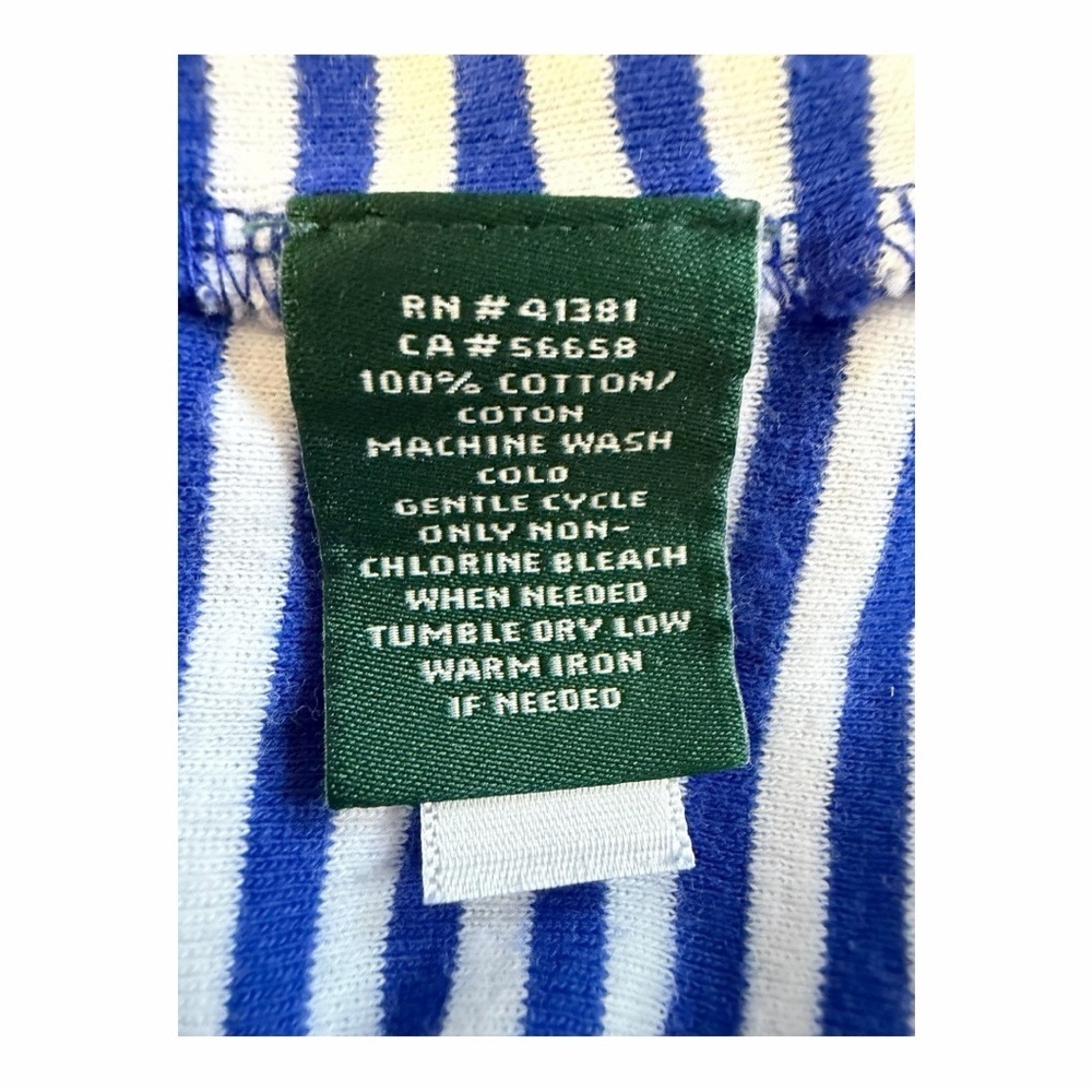 Lauren Ralph Lauren Nautical Stripe Cotton Tee Shirt XL - Picture 7 of 7
